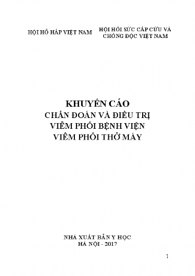 Khuyến cáo chẩn đoán và điều trị viêm phổi bệnh viện, viêm phổi thở máy