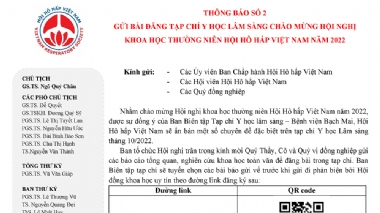 Thông báo số 03 Hội nghị khoa học thường niên Hội hô hấp Việt Nam 2022