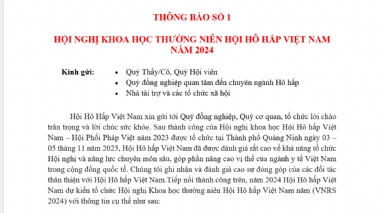 Tiếp nhận hồ sơ thầu “Dịch vụ tổ chức hội nghị khoa học thường niên Hội Hô hấp Việt Nam 2024“